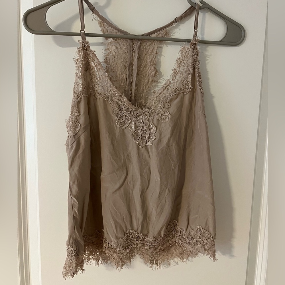 Gold Hawk Lace Trimmed Cami